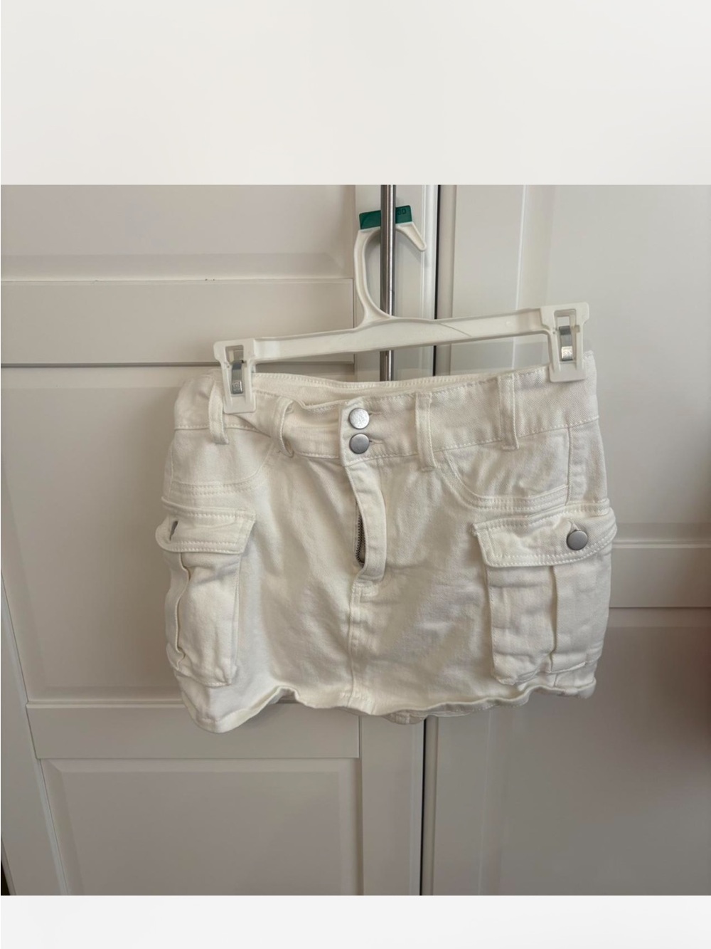 White Cargo Pocket Women's Shorts